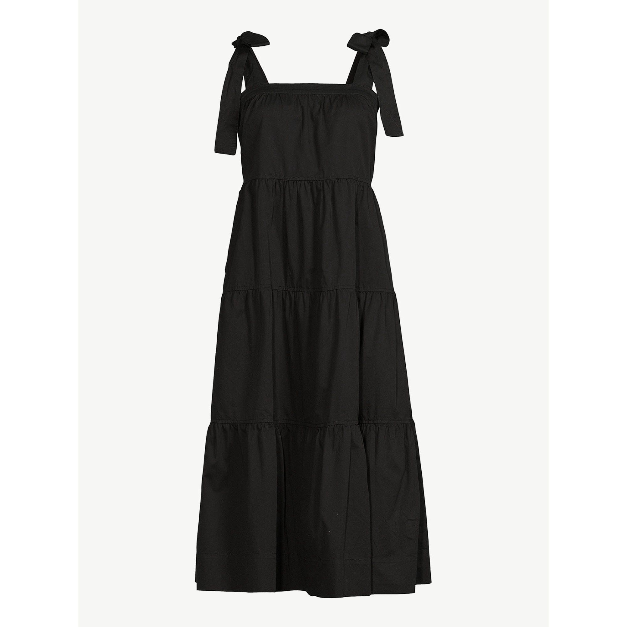 Free Assembly Women's Tie Shoulder Tiered Maxi Dress | Walmart (US)