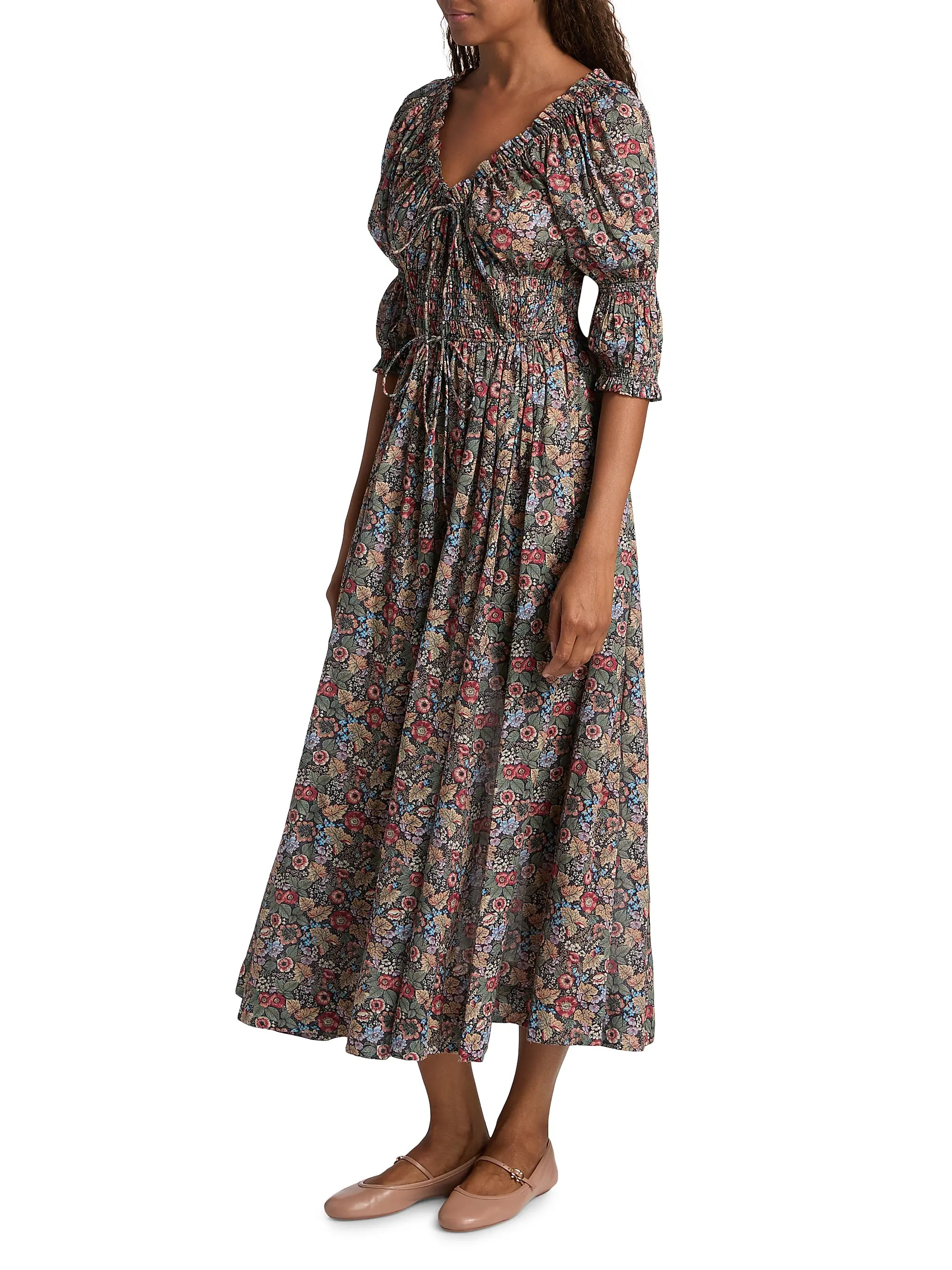 Ischia Floral Cotton Midi-Dress | Saks Fifth Avenue