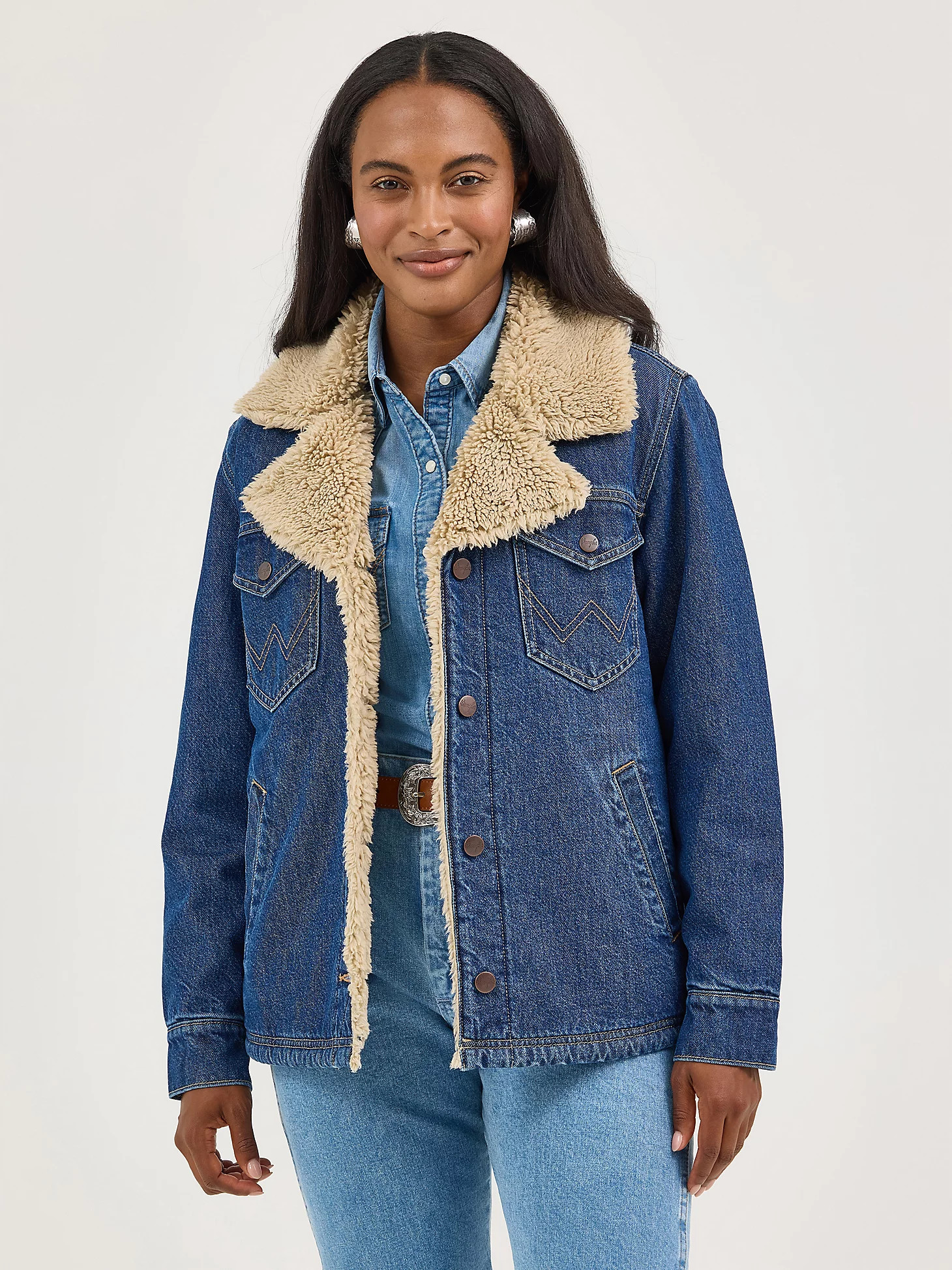 Women's Western Sherpa Lined Denim Range Coat | Wrangler