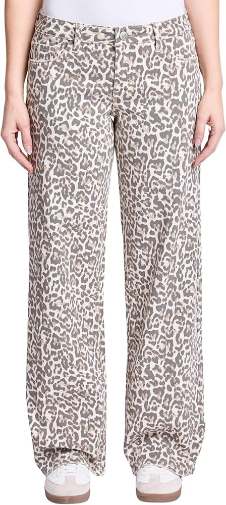 YMI womens Ymi Women's Brittany Low Rise Wide Leg Animal Print Jeans, P025289 | Amazon (US)