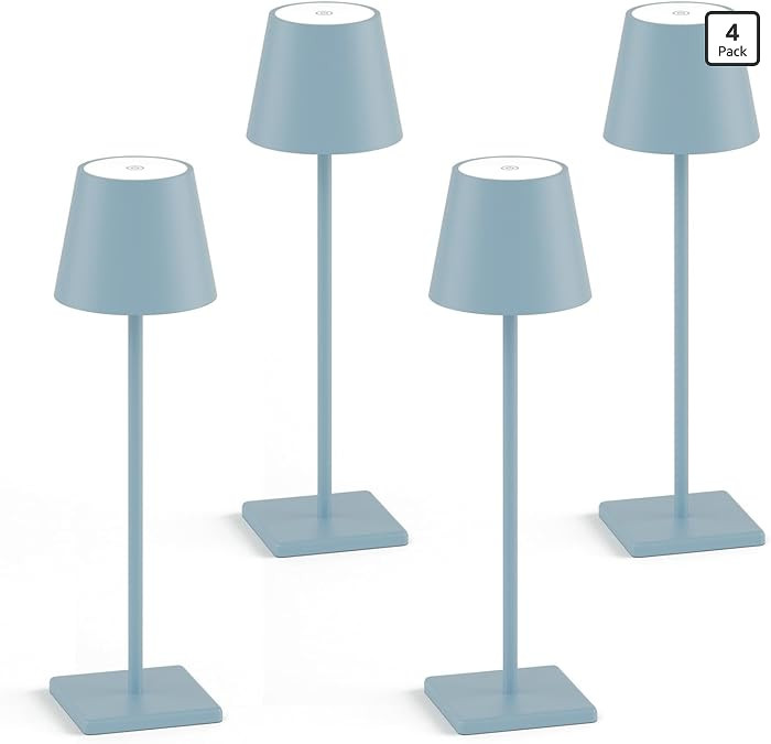 4 Packs Rechargeable LED Table Lamp,6000mAh Outdoor Cordless Desk Lamp Waterproof Portable, Stepl... | Amazon (US)