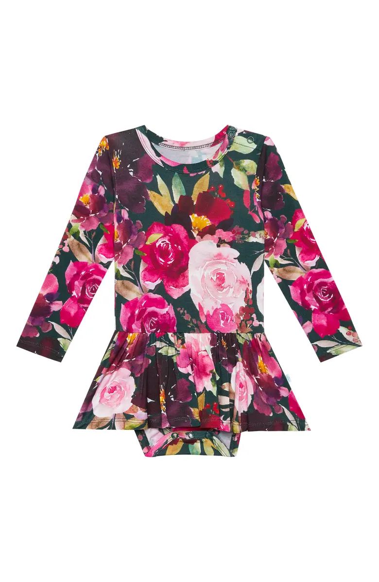 Posh Peanut Zelda Long Sleeve Floral Print Twirl Skirt Bodysuit | Nordstromrack | Nordstrom Rack
