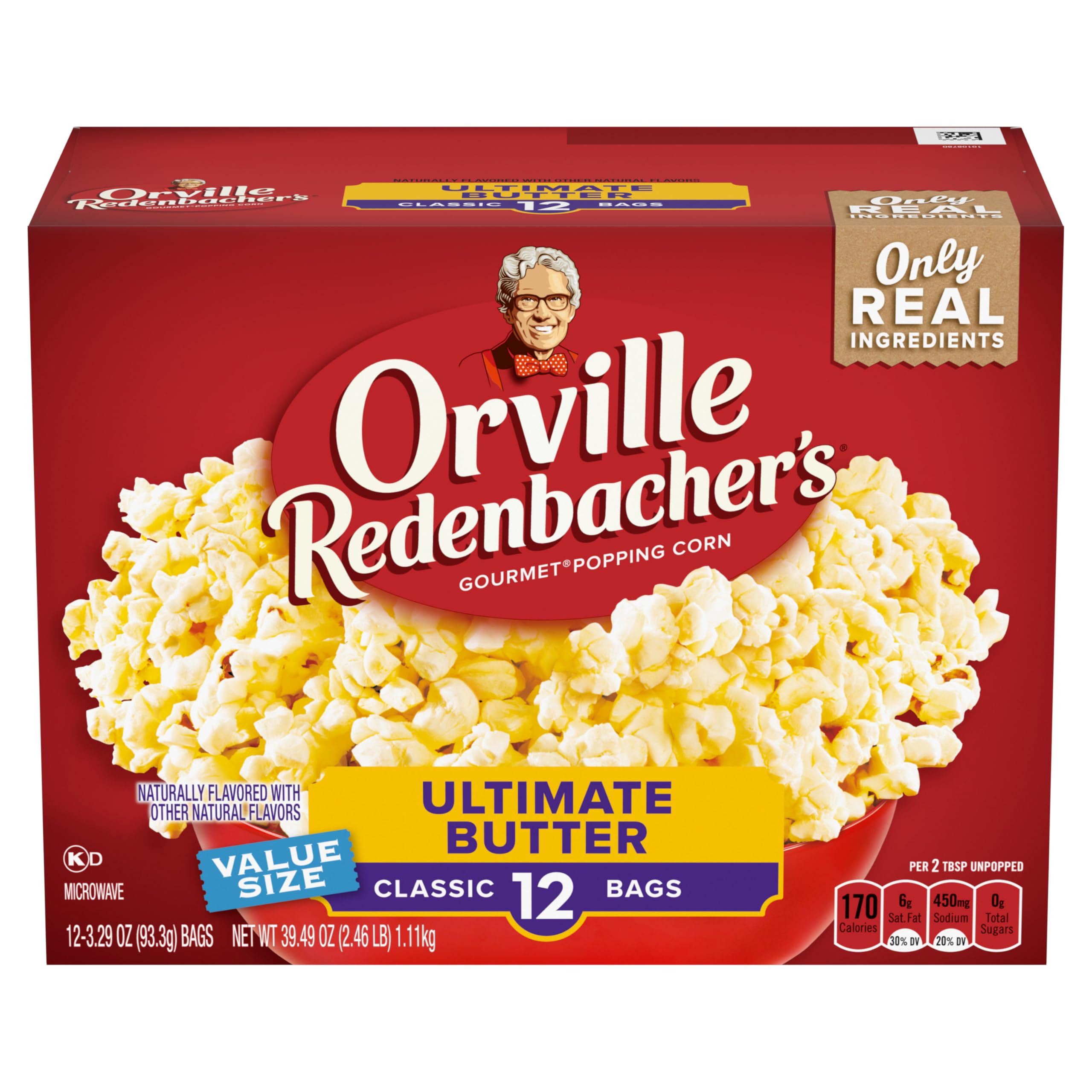Orville Redenbacher's Microwave Popcorn, Ultimate Butter Flavor, 3.29 oz., 12-Count | Amazon (US)