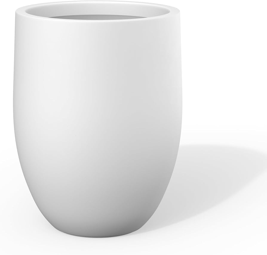 Kante Tall Concrete Planter, 21.7-Inch Height White Large Indoor Outdoor Plant Pot with Drainage ... | Amazon (US)