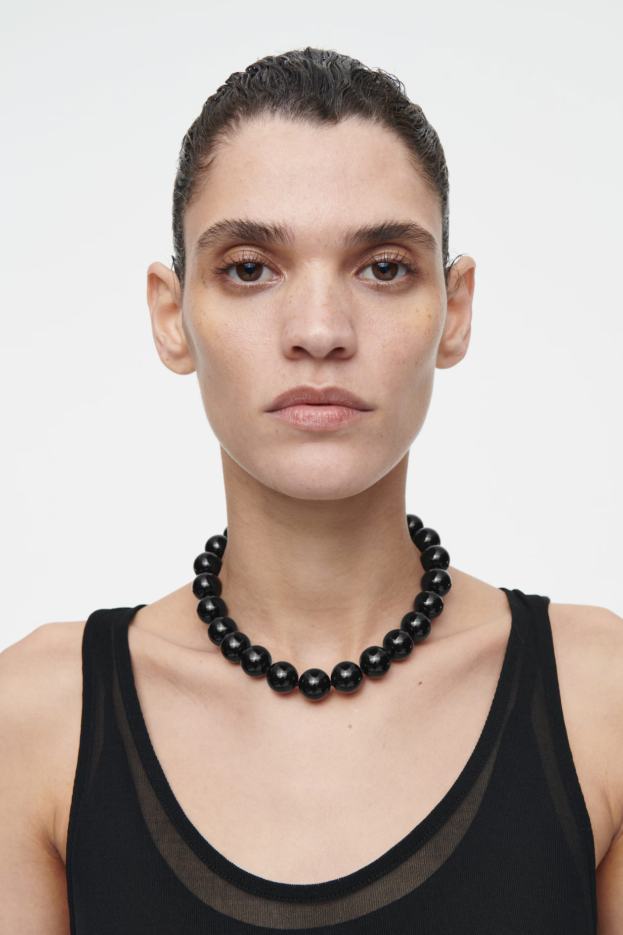 BEADED ONYX NECKLACE - BLACK | COS (AU)