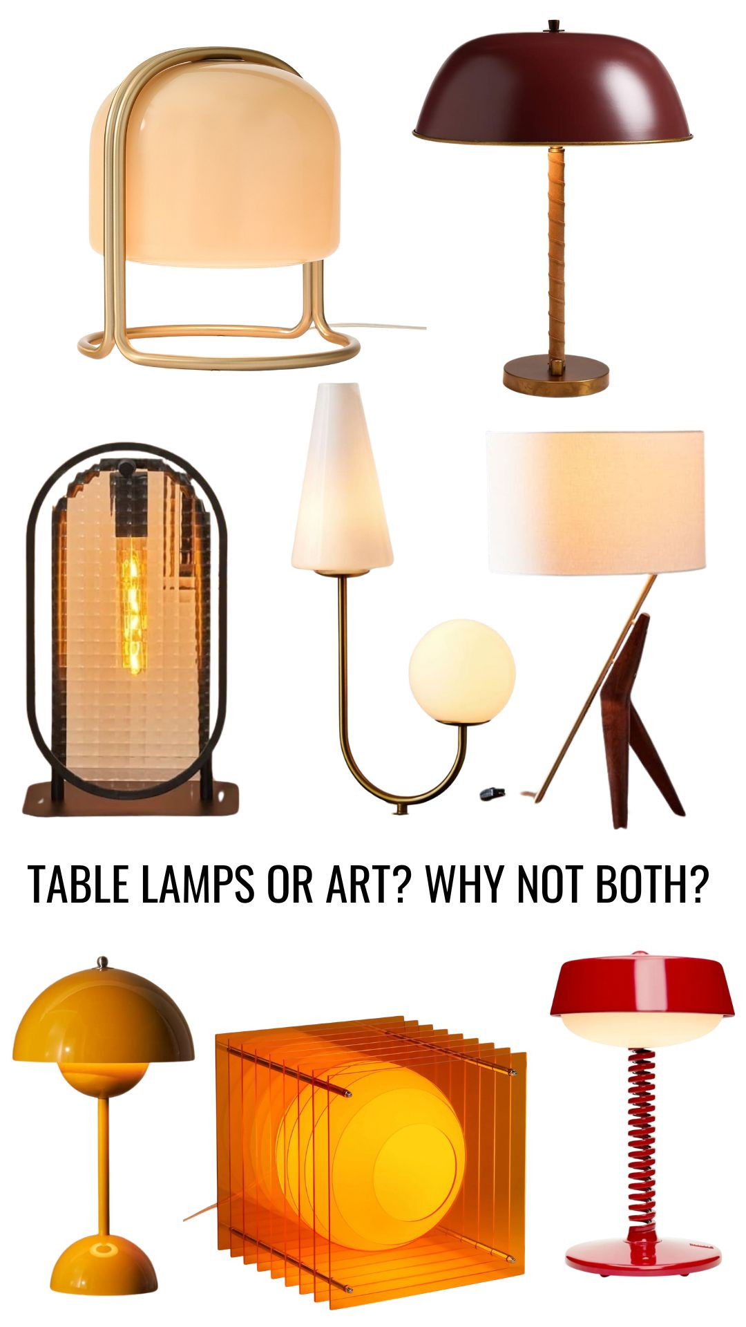 Table lamps or Art? Lighting is more than illumination — it’s design, mood, and personality. ✨ From sculptural table lamps to cordless LED lanterns, this curated collection proves that light can be both functional and artful. Think modern metal finishes, hand-blown glass, and whimsical shapes that turn your nightstand or console into a gallery.  

 #LTKHome