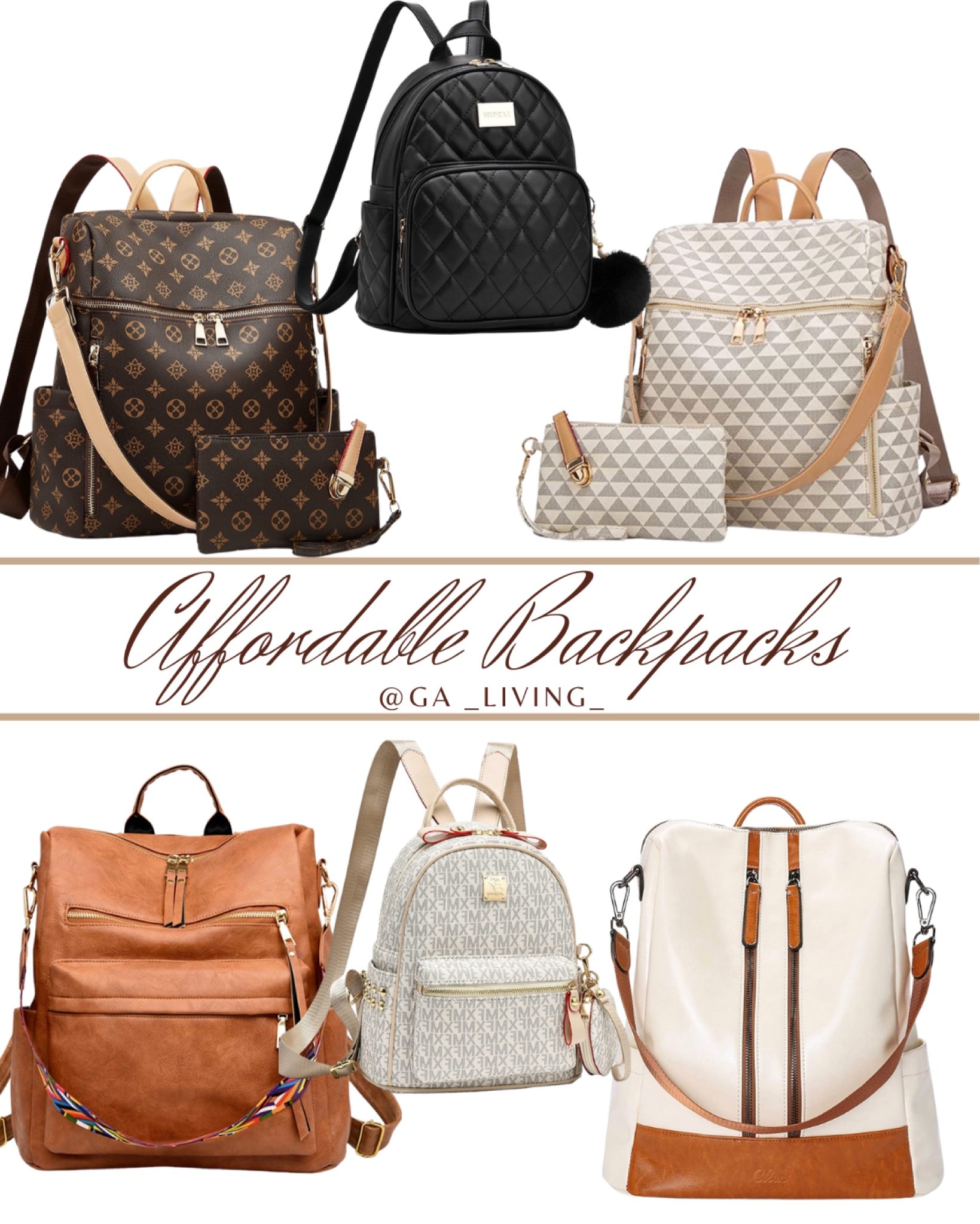 Backpacks for Women Fashion PU Leather Bag Multipurpose Design