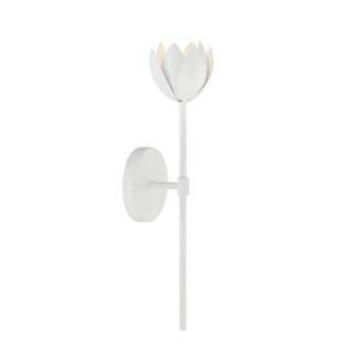 1-Light White Wall Sconce with Integrated LED | The Home Depot