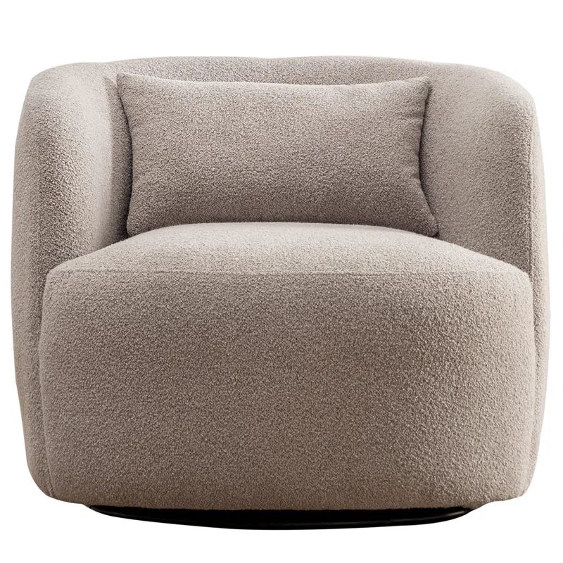 34" Wide Boucle Upholstered Swivel Armchair | Wayfair North America