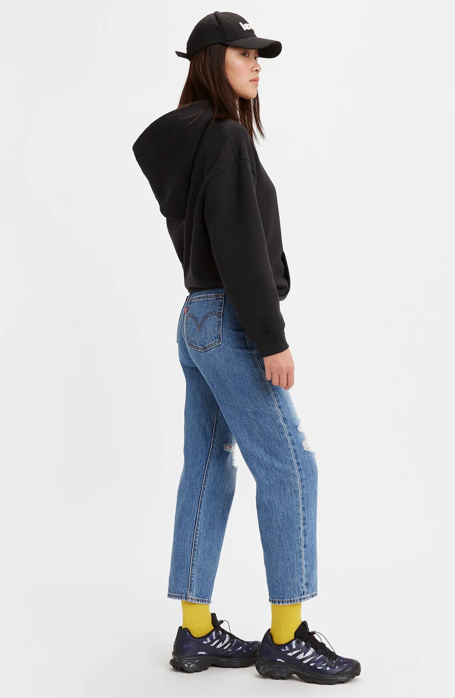 Ribcage Ripped Ankle Straight Leg Jeans | Nordstrom