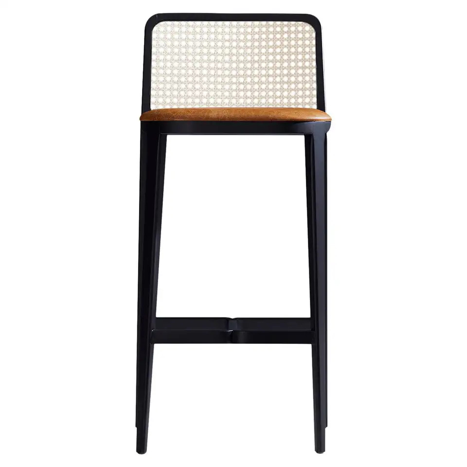 Minimal Style, Solid Wood Stool, Textiles or Leather Seatings, Caning Backboard | 1stDibs