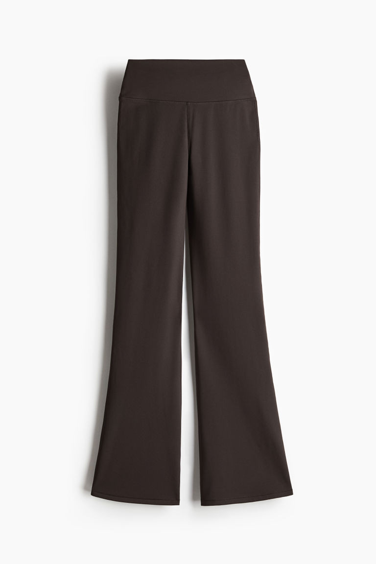 H & M - Flared sports leggings in DryMove - Brown | H&M (UK, MY, IN, SG, PH, TW, HK)