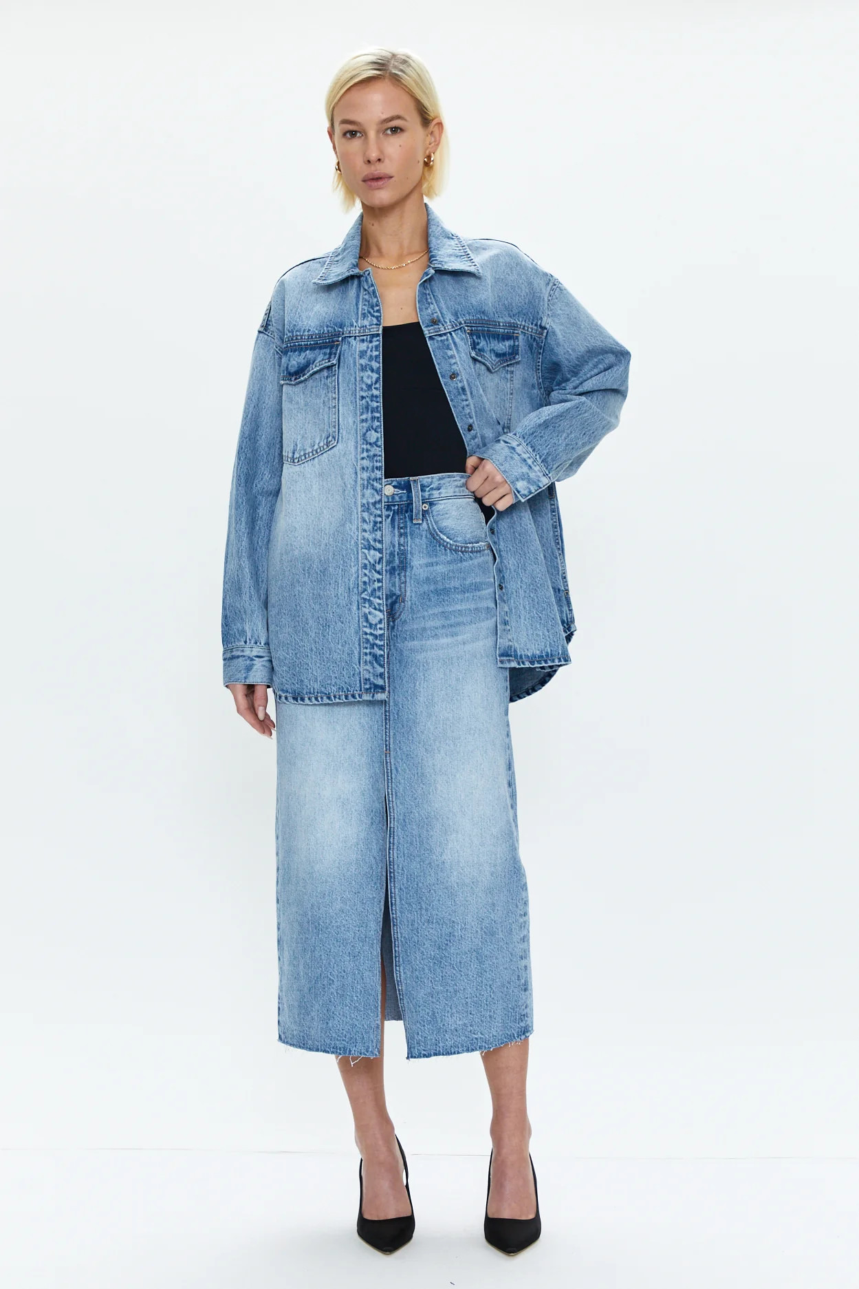 Mandy Oversized Shacket - Skylark | Pistola Denim