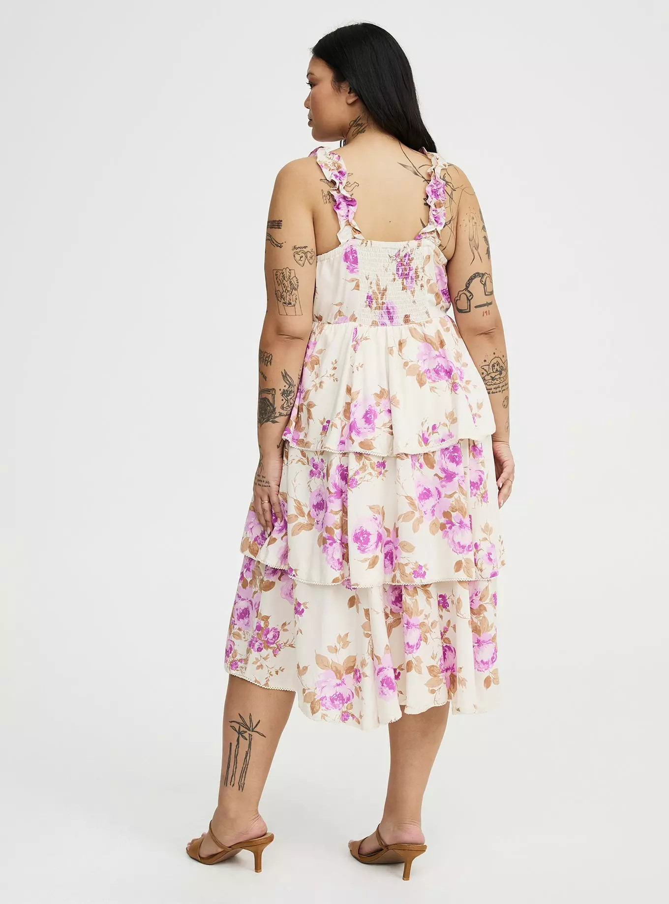 Ruffle Strap Tiered Midi Dress | Torrid (US & Canada)