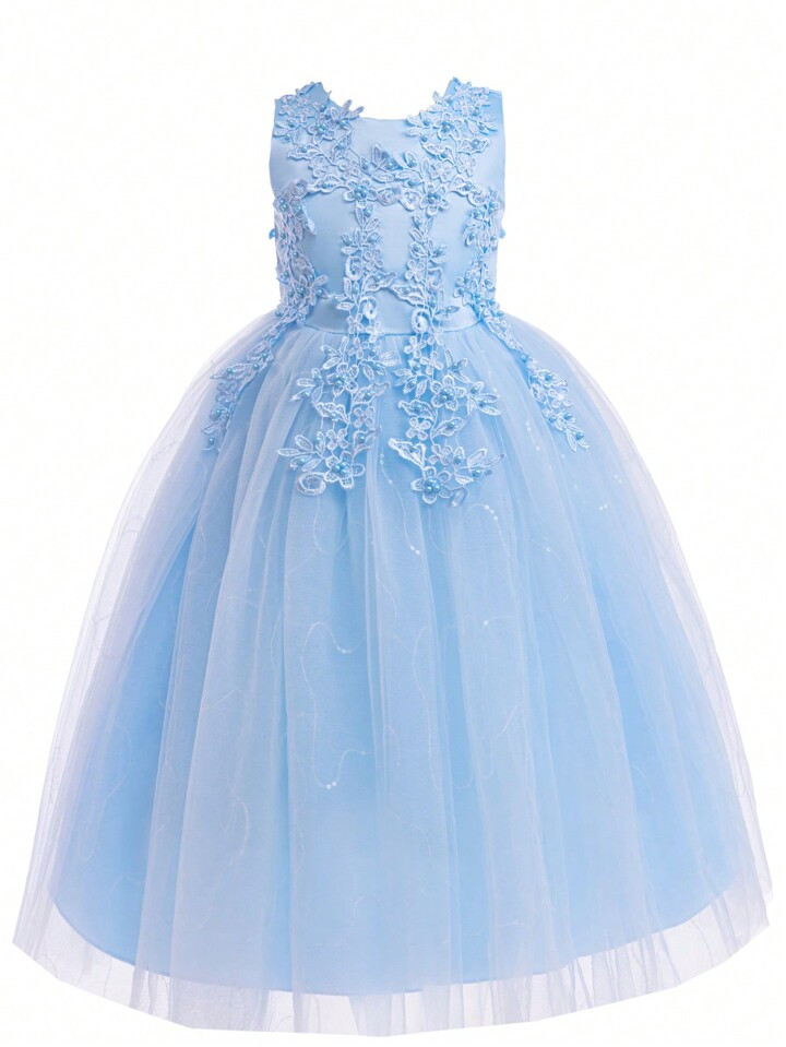 Little Girls' Lace Wedding Party Dress Princess Pageant Prom Ball Gown | SHEIN