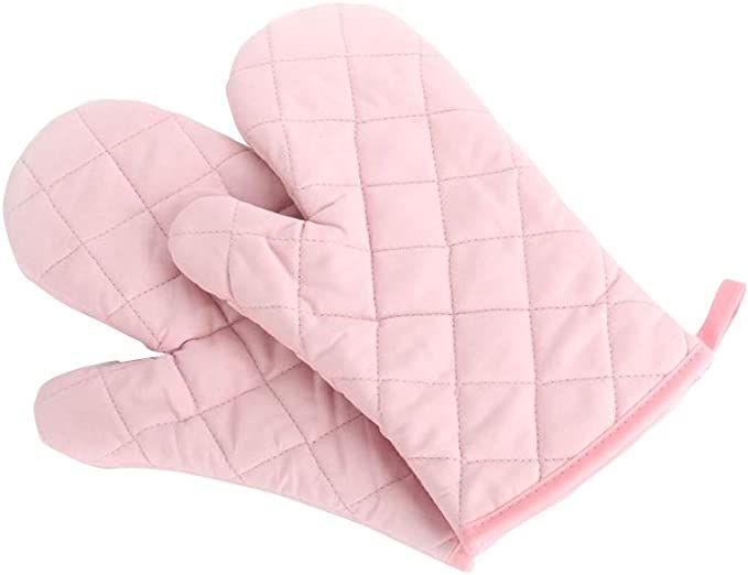Oven Mitts, Premium Heat Resistant Kitchen Gloves Cotton & Polyester Quilted Oversized Mittens, 1... | Amazon (US)