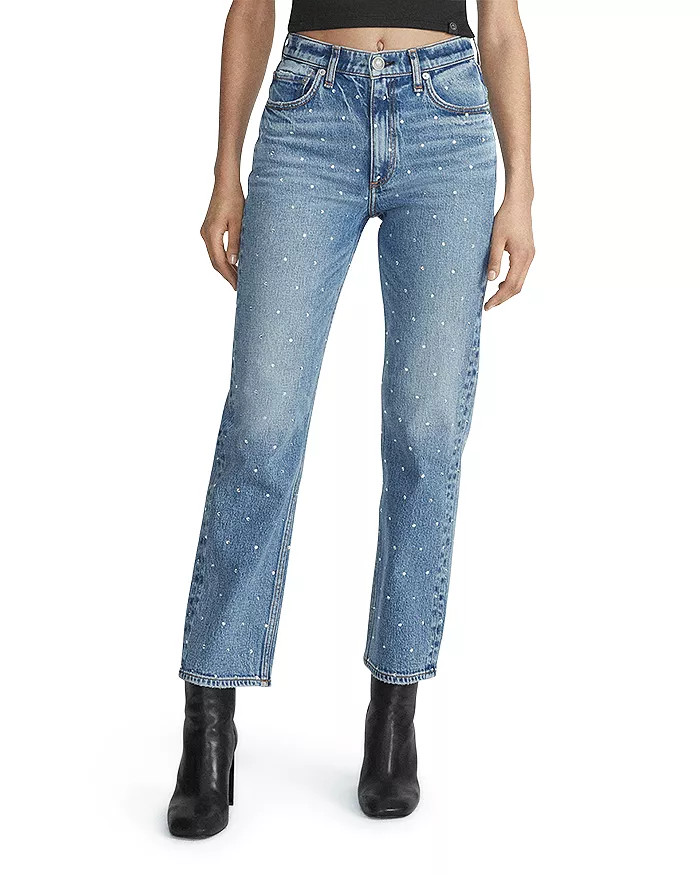 rag & bone Harlow Embellished Straight Jeans in Everly Jewel Back to results -  Women - Bloomingd... | Bloomingdale's (US)