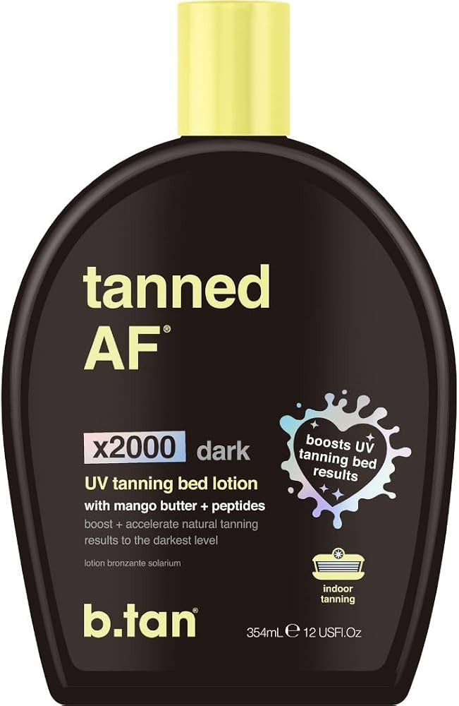 b.tan UV Tanning Bed Lotion | Darkest Tanning Lotion - Indoor Outdoor Tan Accelerator, Best Brown... | Amazon (US)