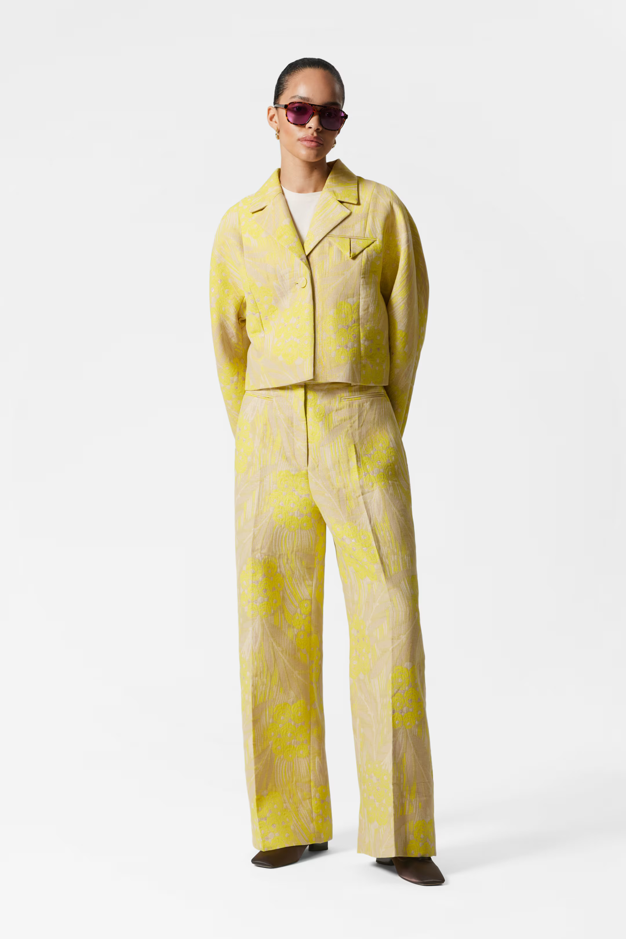 Jacquard broek met persvouwen | H&M (DE, AT, CH, NL, FI)