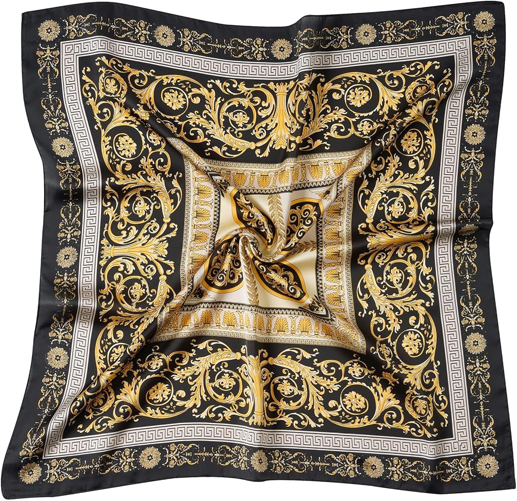 CHUNG Women's Scarf Hair Bandanas Square 27.5" Satin Wrap Fashion Pattern Scarves Emulation Silk ... | Amazon (US)