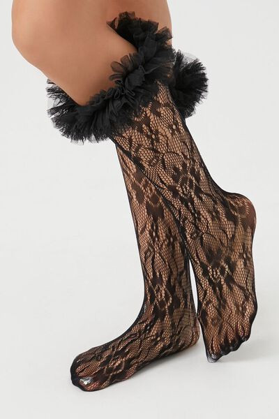 Lace Ruffle-Trim Crew Socks | Forever 21 (US)