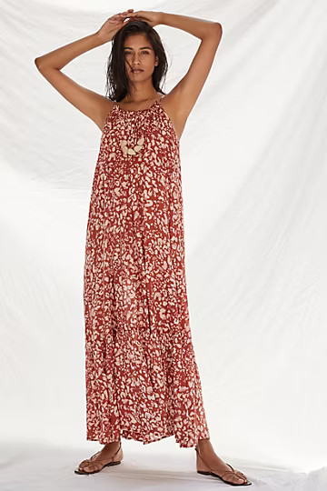 Flounced Maxi Lounge Dress | Anthropologie (US)