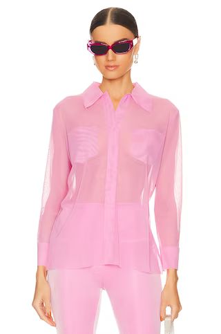 Norma Kamali Shirt with Faux Pockets in Candy Pink from Revolve.com | Revolve Clothing (Global)