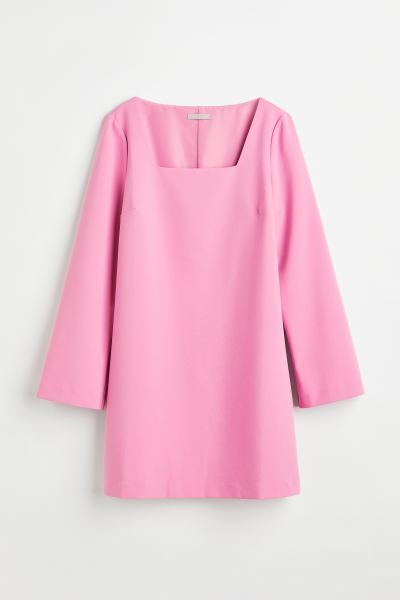 Square-necked Dress - Pink - Ladies | H&M US | H&M (US)
