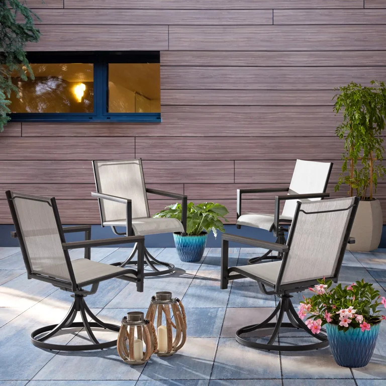 Better Homes & Gardens Brees 5 Piece Sling Swivel Dining Set | Walmart (US)
