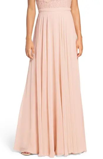 Women's Jenny Yoo Hampton Long A-Line Chiffon Skirt, Size 0 - Pink | Nordstrom