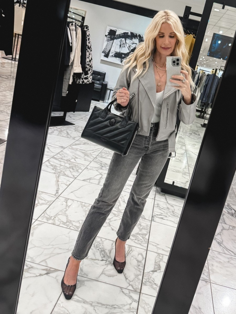 Entire look part of the NSALE! Loving these slimming under $100 jeans and this fabulous real leather jacket! Both pieces run tts, I’m wearing a size 24 in the jeans and a size 2 in the jackets 

#LTKxNSale #LTKFindsUnder100 #LTKStyleTip