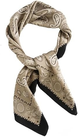 Satin Scarves for Women 27.5 × 27.5 inches Medium Square Elegant Silk Feeling Head Scarf | Amazon (US)