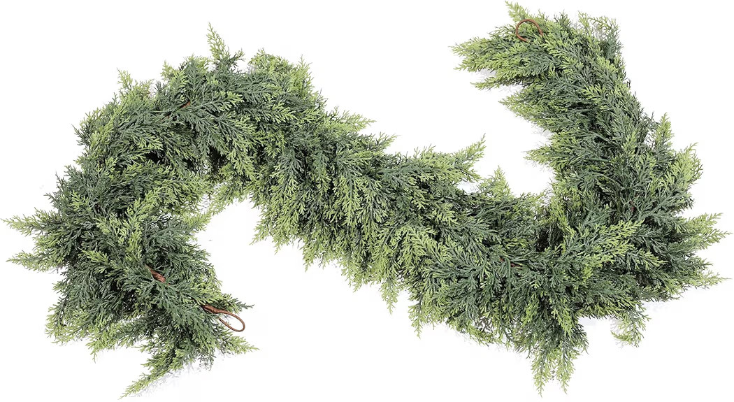 6ft Real Touch Cedar Garland Artificial Realistic Christmas Greenery Pine Garland with 150 Cedar ... | Amazon (US)