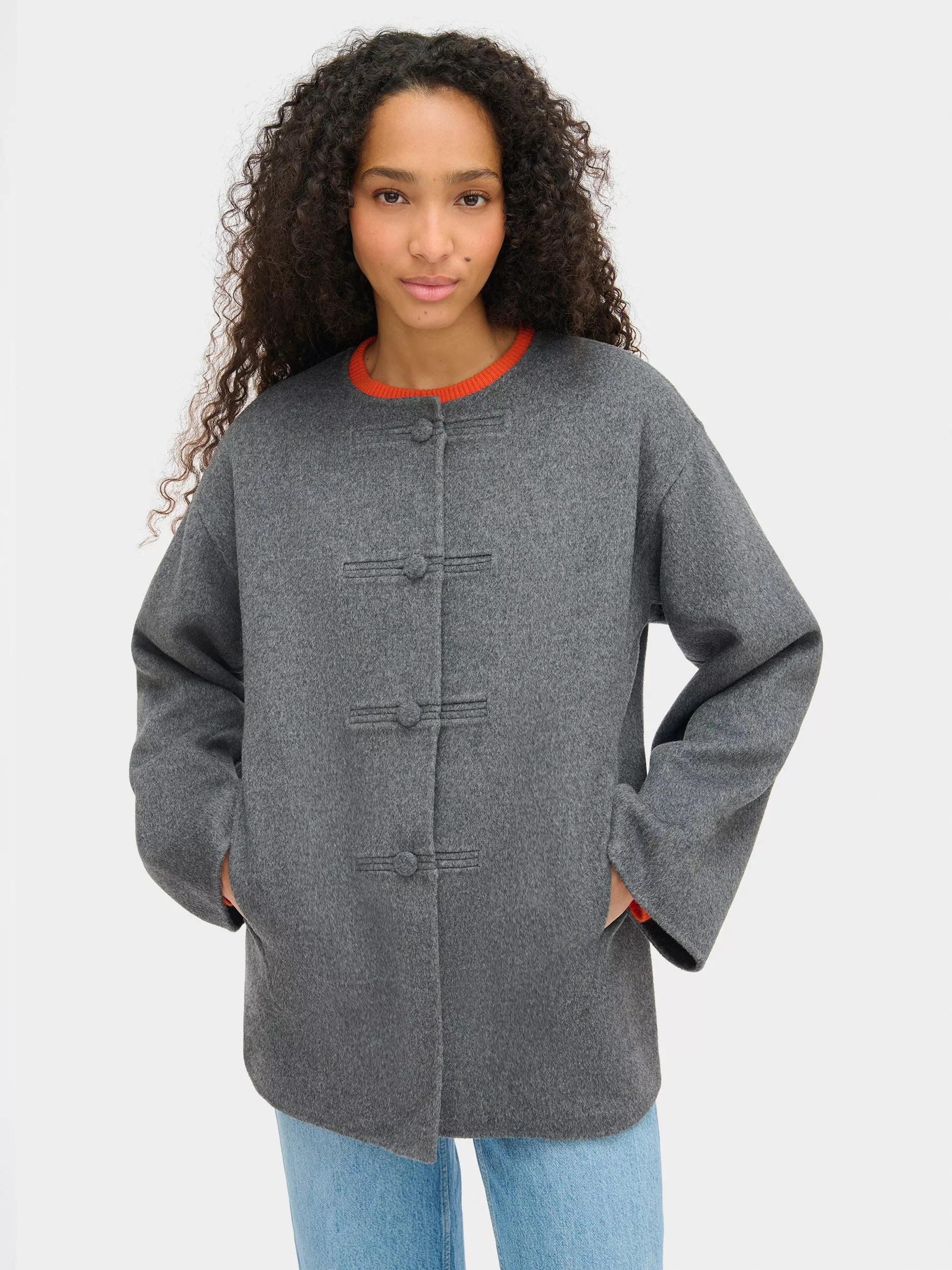 ALIGNE Anouk Double Faced Wool Blend Jacket, Grey | John Lewis (UK)