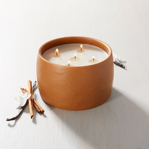 35oz Harvest Spice 5-Wick Speckled Ceramic Fall Candle - Hearth & Hand™ with Magnolia | Target