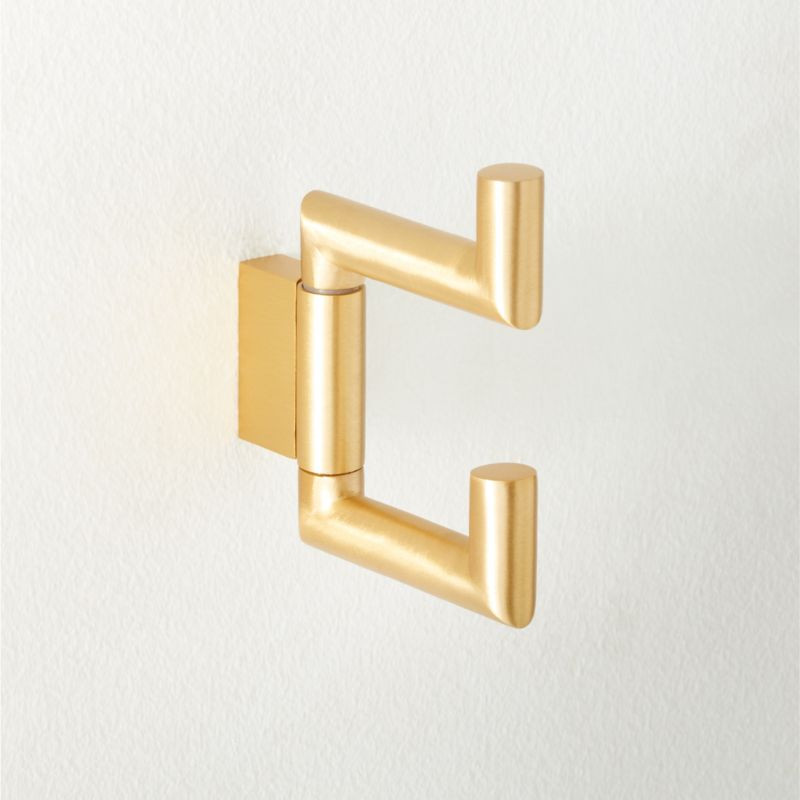 Kela Brushed Brass Swivel Hook + Reviews | CB2 | CB2
