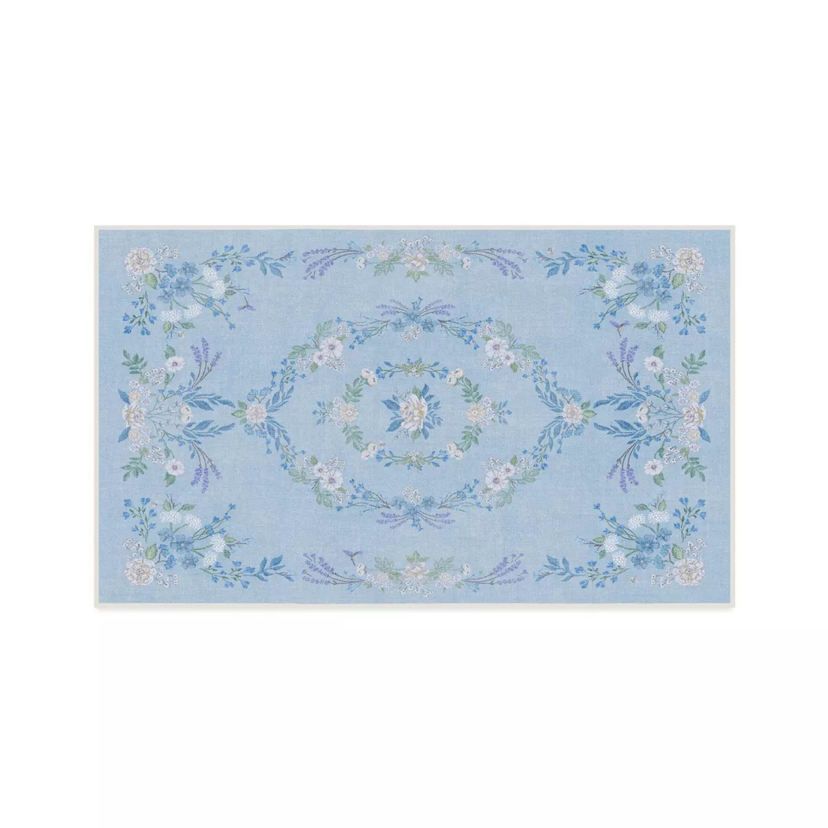 Ruggable Washable Bridgerton Aubrey Hall Garden Rug Blue | Target