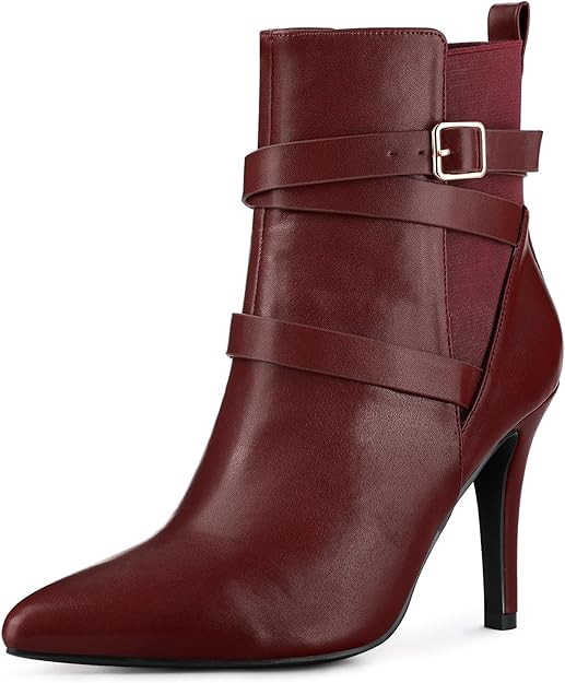 Perphy Chelsea Boots Pointy Toe Stiletto High Heel Ankle Boot for Women | Amazon (US)