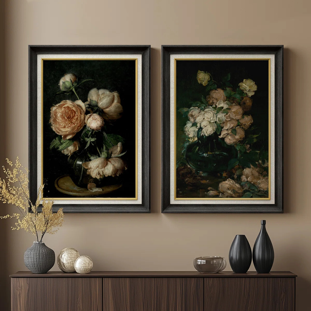 Set of 2 Premium Framed Art Artworks on Premium Canvas with 26"x36" Frame (Set of 2) | Wayfair North America