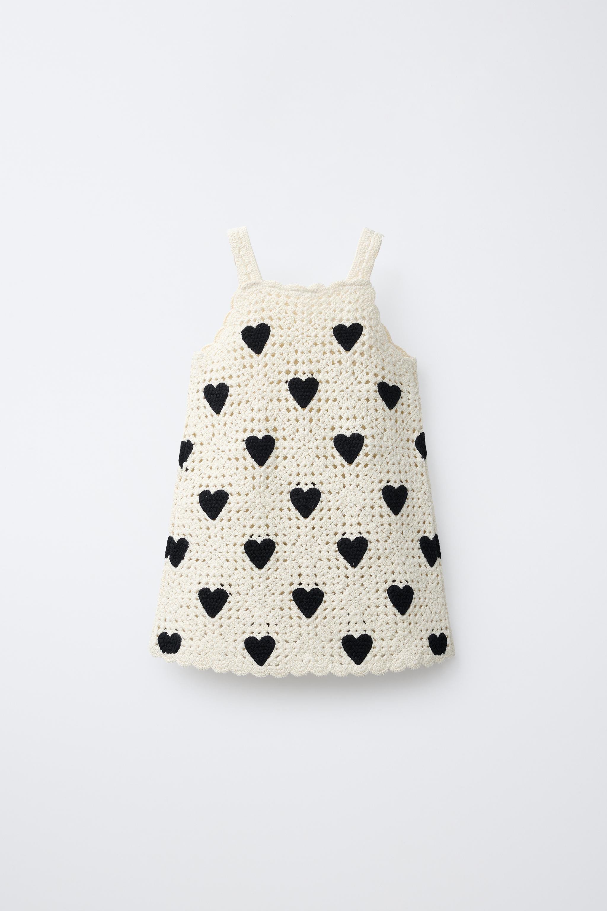 CROCHET KNIT HEART DRESS | Zara US