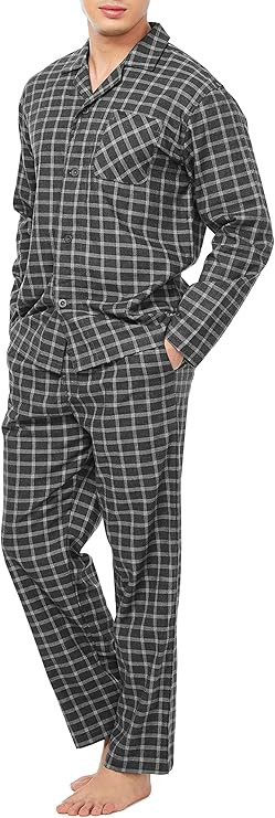 DAVID ARCHY Men's Flannel Pajama Set Soft Cotton Button-Down Sleepwear with Fly PJ Set Lounge Wea... | Amazon (US)
