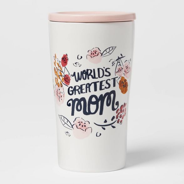 10oz Stoneware World's Greatest Mom Tumbler with Lid - Opalhouse™ | Target