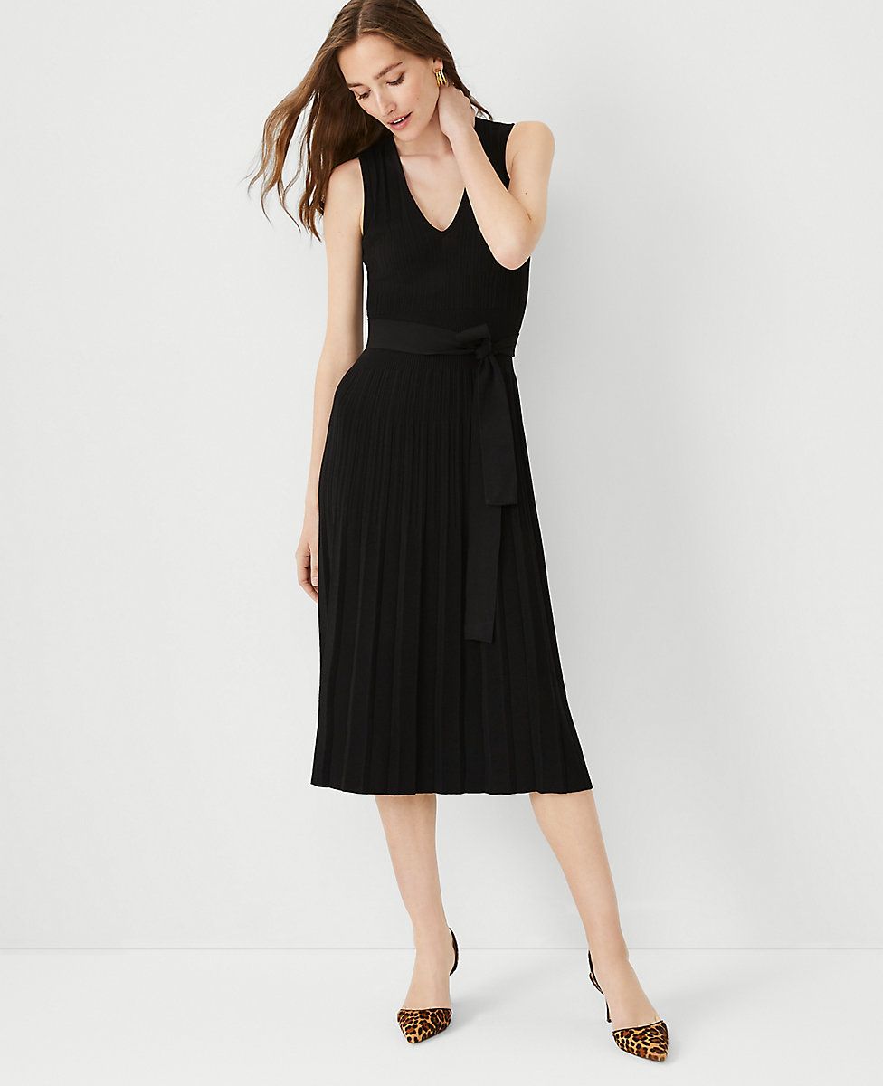 Ribbed Belted Midi Sweater Dress | Ann Taylor (US)
