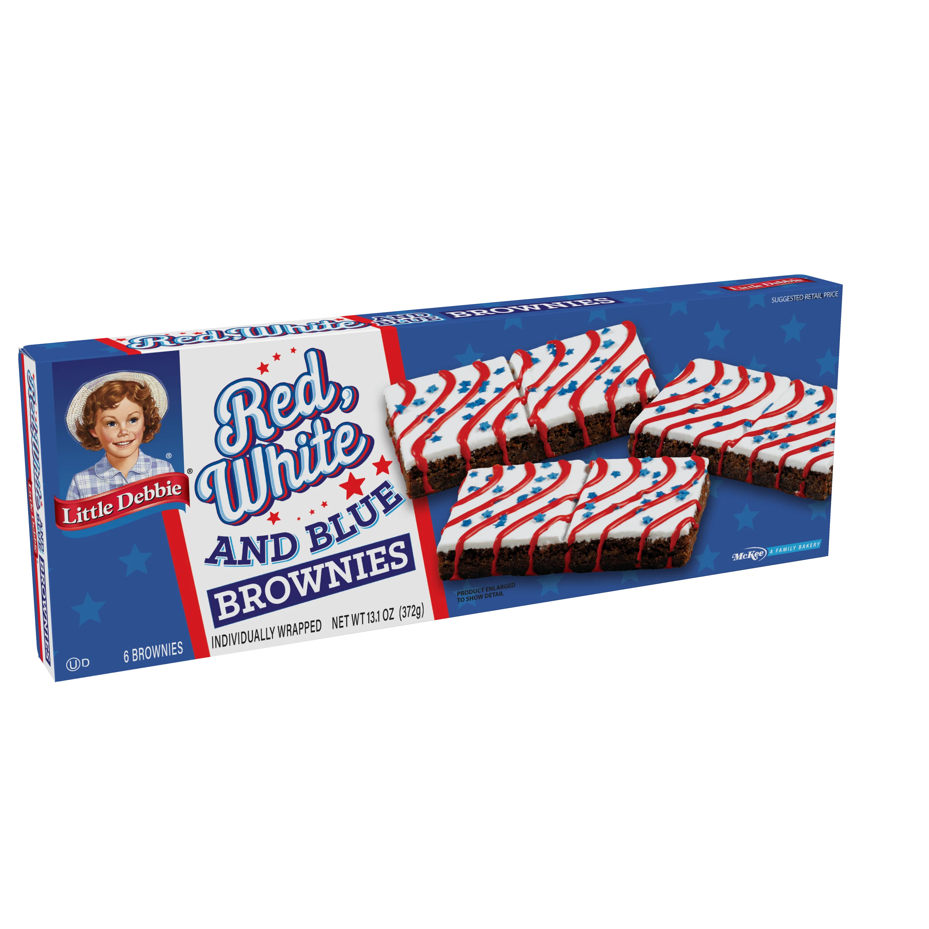 Little Debbie Red, White & Blue Iced Brownies, 6 ct, 13.10 oz | Walmart (US)
