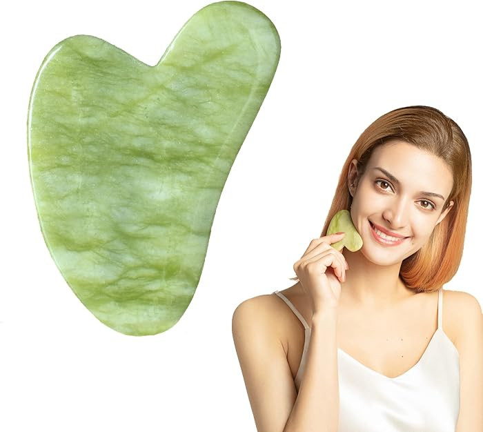 STARR-GIA Certified 100% Xiuyan Jade Gua Sha Massage Tool-Face Massager Reduces Puffiness-Gua Sha... | Amazon (US)