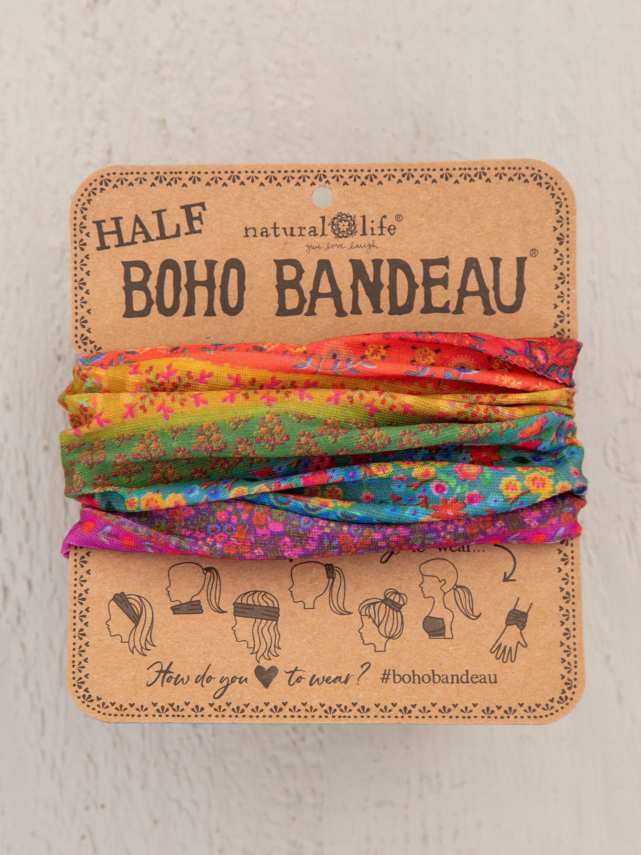 Half Boho Bandeau® Headband - Indigo Patchwork | Natural Life