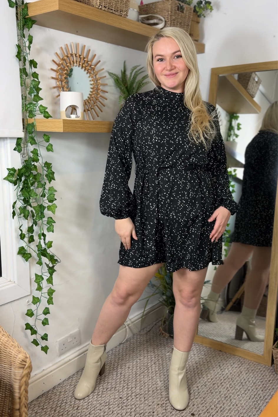 Mini dress and ankle boots outfit

#LTKfindsunder50 #LTKmidsize