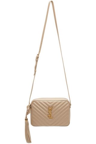 Beige Quilted Lou Camera Bag | SSENSE