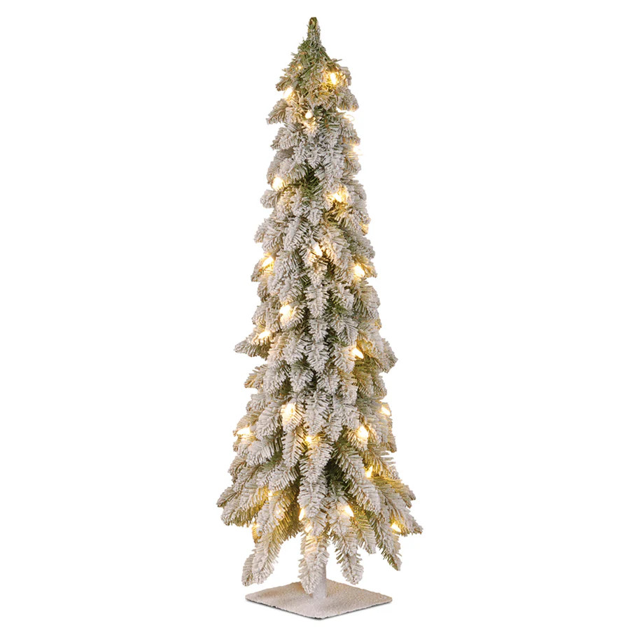3 ft. Pre-Lit Snowy Downswept Forestree Tree with Clear Lights | National Tree Company