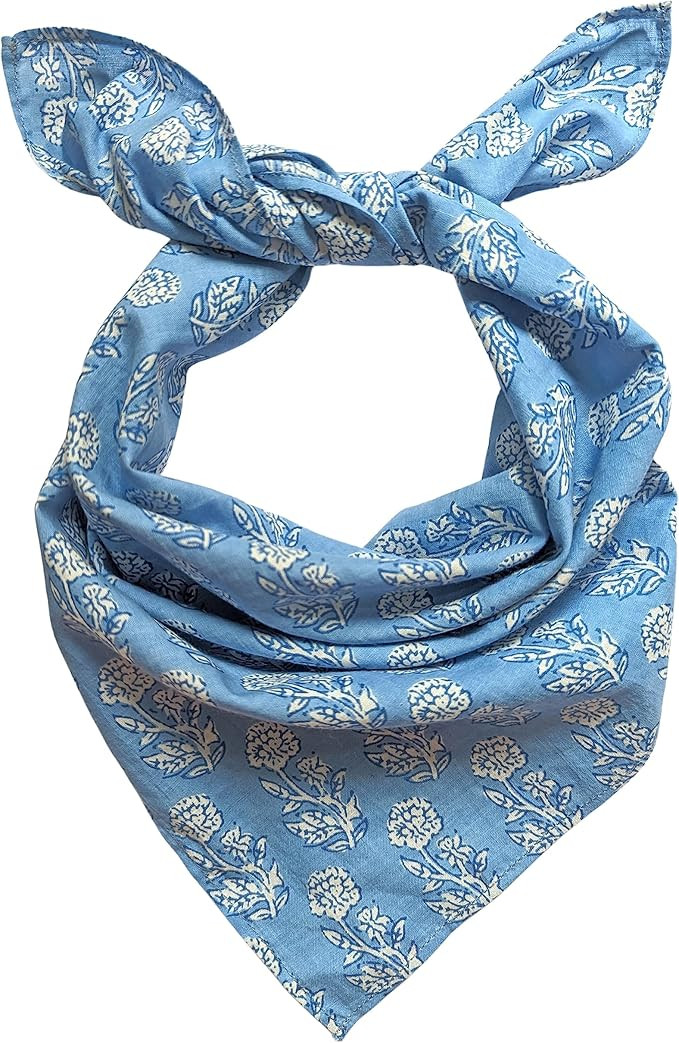 AVKA Studio 100% Cotton Bandanas for Women & Men, 2 Pack 20x20 Inch, 22x22 inch Hand Printed, Lig... | Amazon (US)